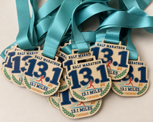Load image into Gallery viewer, Half Marathon Medal - Colour 13.1 Mile Design
