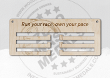 Load image into Gallery viewer, Run your Race, Own Your Pace Running Medal Hanger
