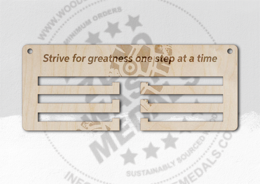 Strive for Greatness One Step at a Time Running Medal Hanger