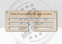 Load image into Gallery viewer, Strive for Greatness One Step at a Time Running Medal Hanger
