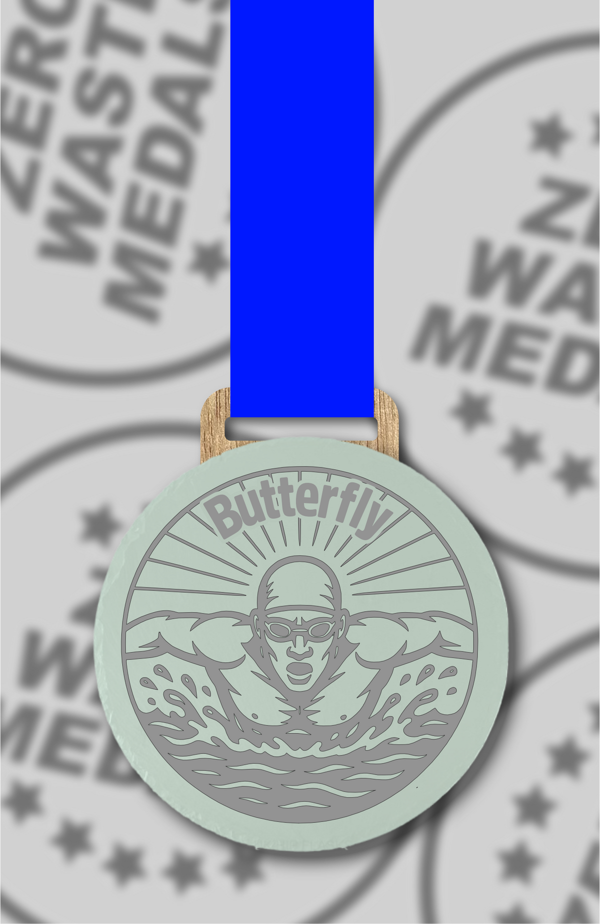 Slate Engraved Individual Butterfly Swimming Medal – 75mm Sustainable Design, Made in the UK (Copy)