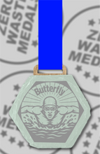 Load image into Gallery viewer, Slate Engraved Individual Butterfly Swimming Medal – 75mm Sustainable Design, Made in the UK (Copy)

