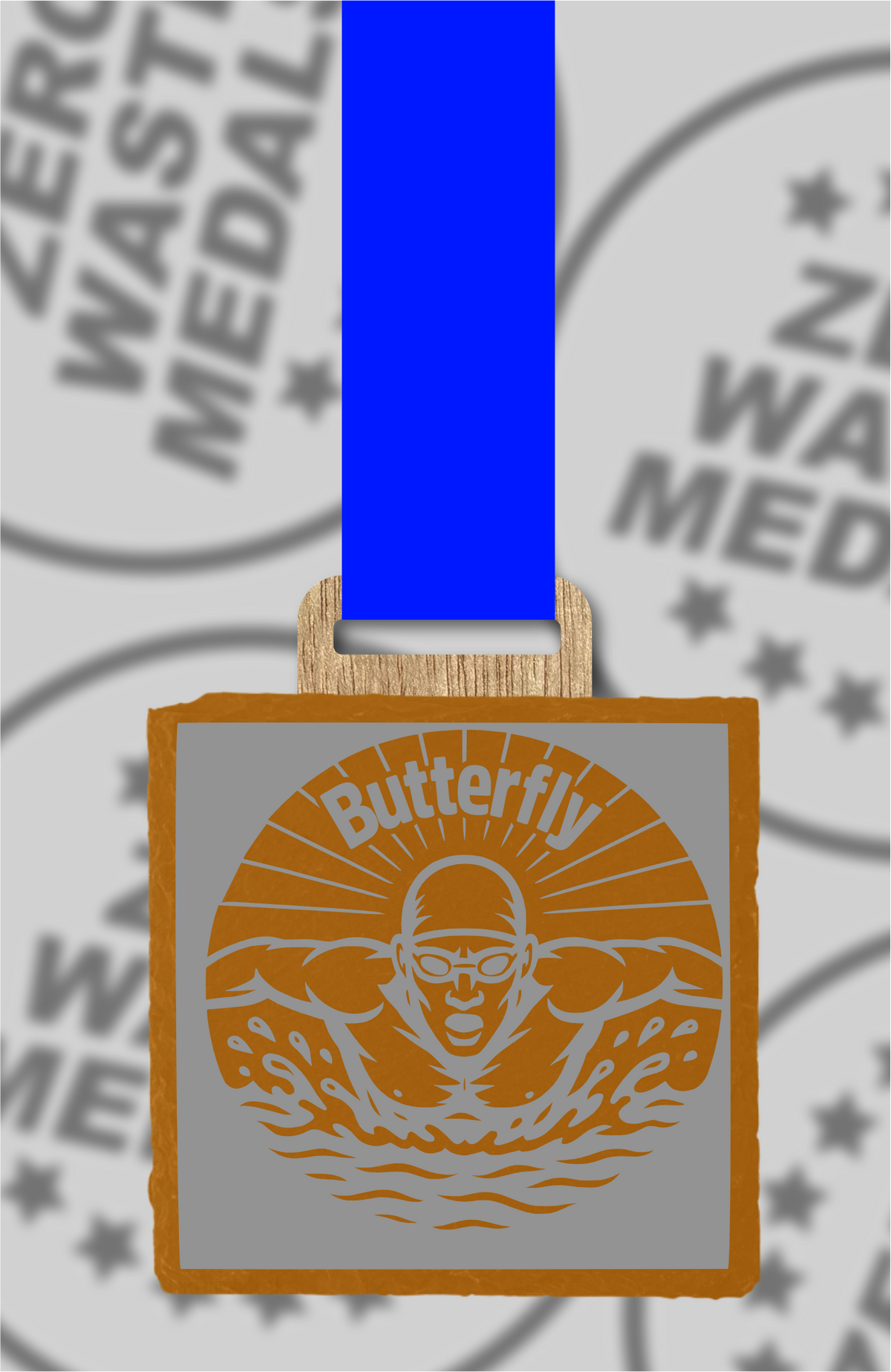 Slate Engraved Individual Butterfly Swimming Medal – 75mm Sustainable Design, Made in the UK (Copy)