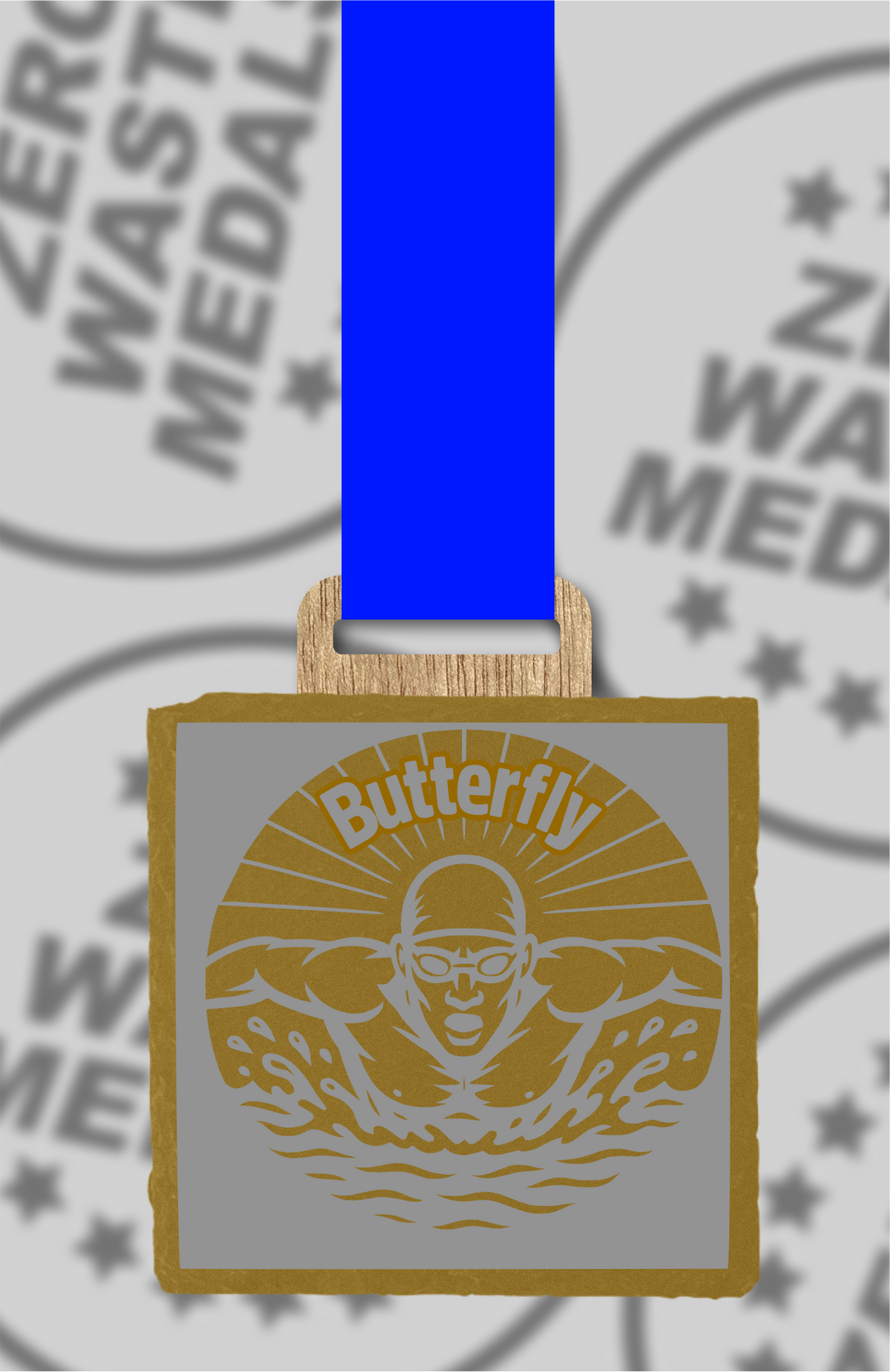 Slate Engraved Individual Butterfly Swimming Medal – 75mm Sustainable Design, Made in the UK (Copy)