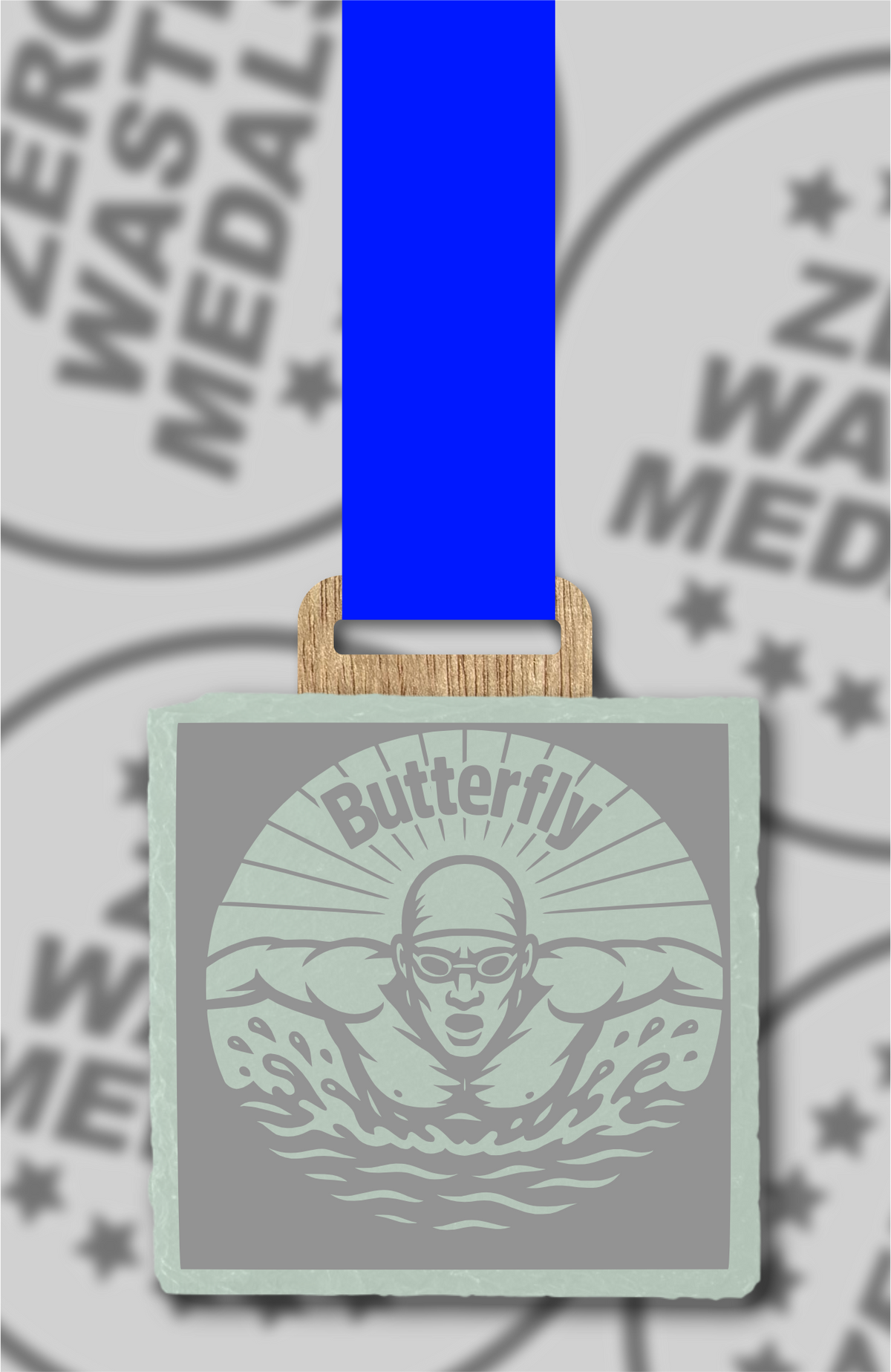 Slate Engraved Individual Butterfly Swimming Medal – 75mm Sustainable Design, Made in the UK (Copy)