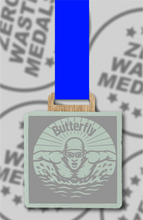 Load image into Gallery viewer, Slate Engraved Individual Butterfly Swimming Medal – 75mm Sustainable Design, Made in the UK (Copy)
