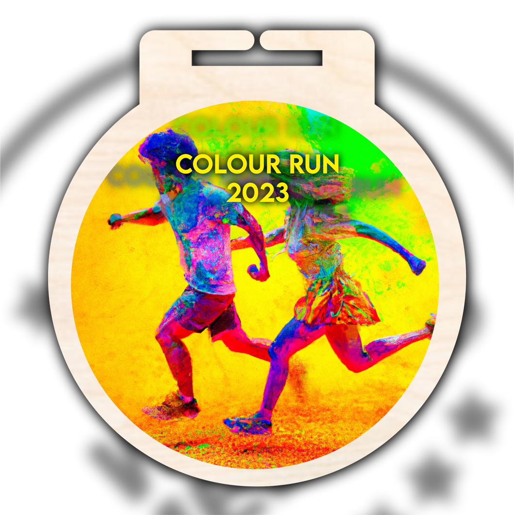 Wooden Colour Run medal Type 2 From £1.25 each!