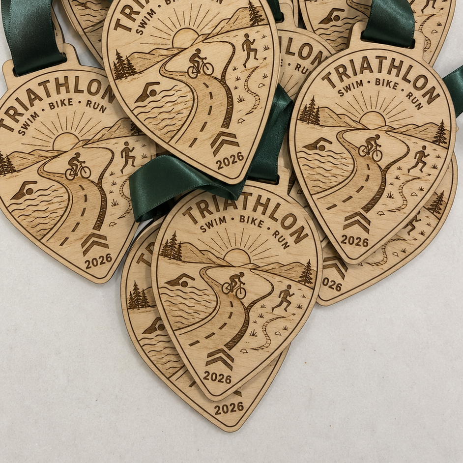 Triathlon Medal - Scenic Design
