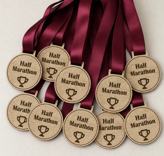 Half Marathon Trophy Medal Design