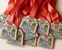 Load image into Gallery viewer, Half Marathon Medal - Colour City Scape Design
