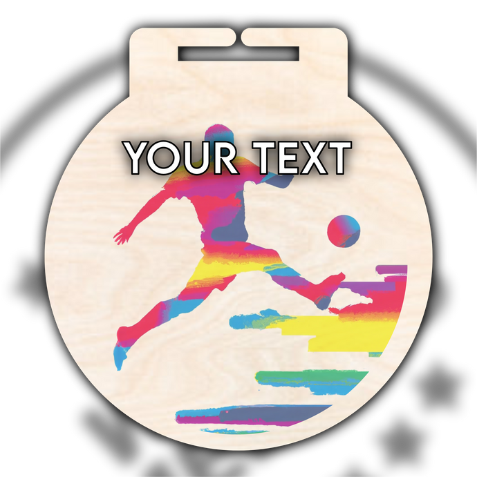 Wooden Colour Football Medal Type 1 From £1.25 each!