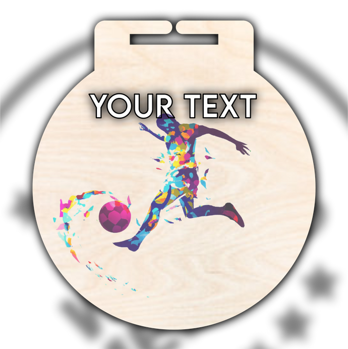 Wooden Colour Football Medal Type 3 From £1.25 each!