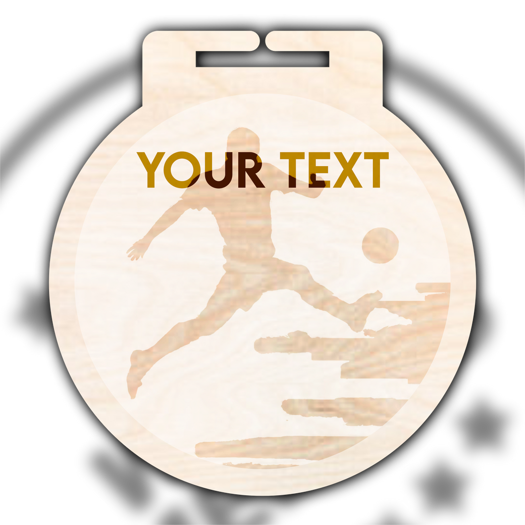 Wooden Engraved Football Medal Type 2 From 70p each!