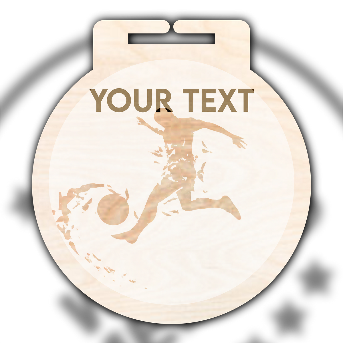 Wooden Engraved Football Medal Type 1 From 70p each! Zero Waste Medals