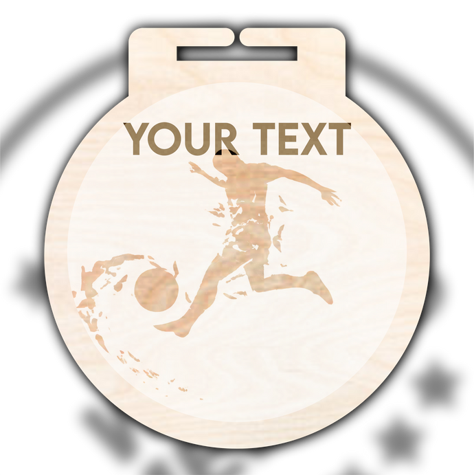 Wooden Engraved Football Medal Type 1 From 70p each!