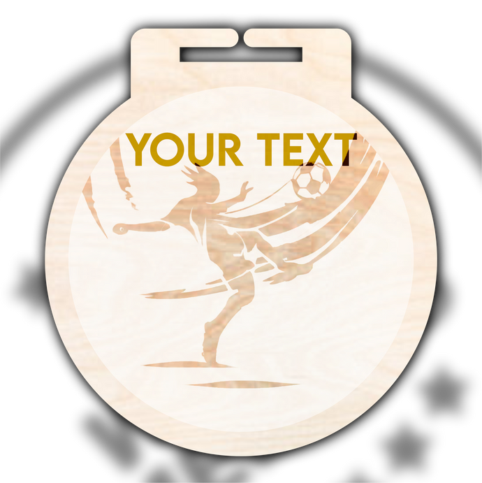 Wooden Engraved Football Medal Type 3 From 70p each!