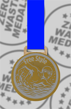 Load image into Gallery viewer, Slate Engraved Individual Free Style Swimming Medal – 75mm Sustainable Design, Made in the UK
