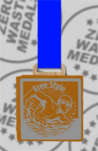 Load image into Gallery viewer, Slate Engraved Individual Free Style Swimming Medal – 75mm Sustainable Design, Made in the UK
