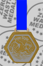 Load image into Gallery viewer, Slate Engraved Individual Free Style Swimming Medal – 75mm Sustainable Design, Made in the UK
