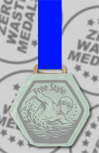 Load image into Gallery viewer, Slate Engraved Individual Free Style Swimming Medal – 75mm Sustainable Design, Made in the UK

