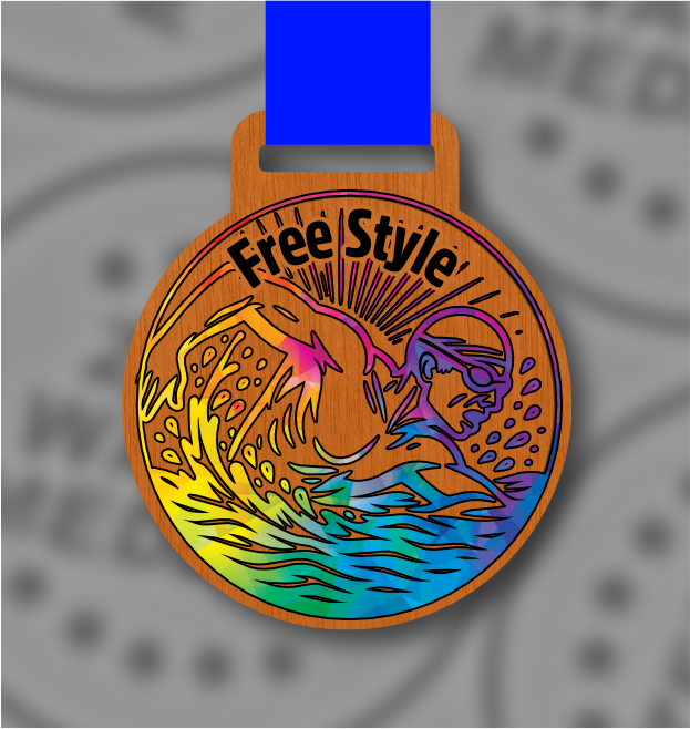 Wooden Colour Freestyle Medal – 65mm Sustainable Design, Made in the UK