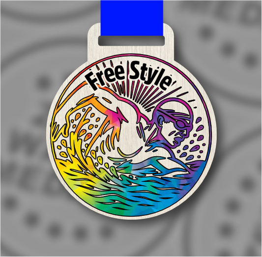 Wooden Colour Freestyle Medal – 65mm Sustainable Design, Made in the UK