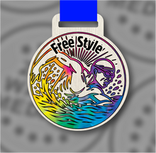 Load image into Gallery viewer, Wooden Colour Freestyle Medal – 65mm Sustainable Design, Made in the UK
