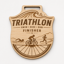 Load image into Gallery viewer, Triathlon Medal - Wave Design

