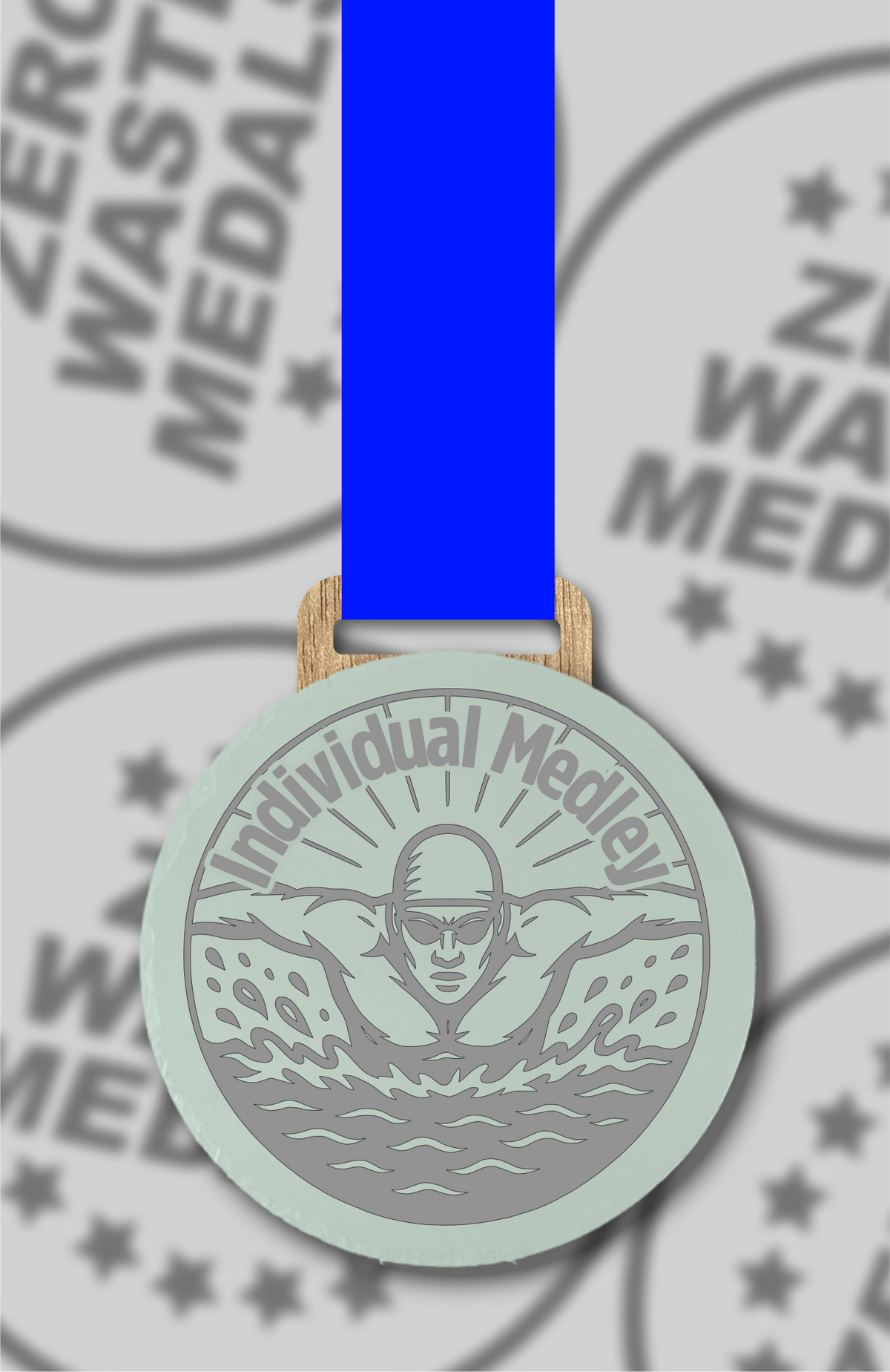 Slate Engraved Individual Medley Medal – 75mm Sustainable Design, Made in the UK