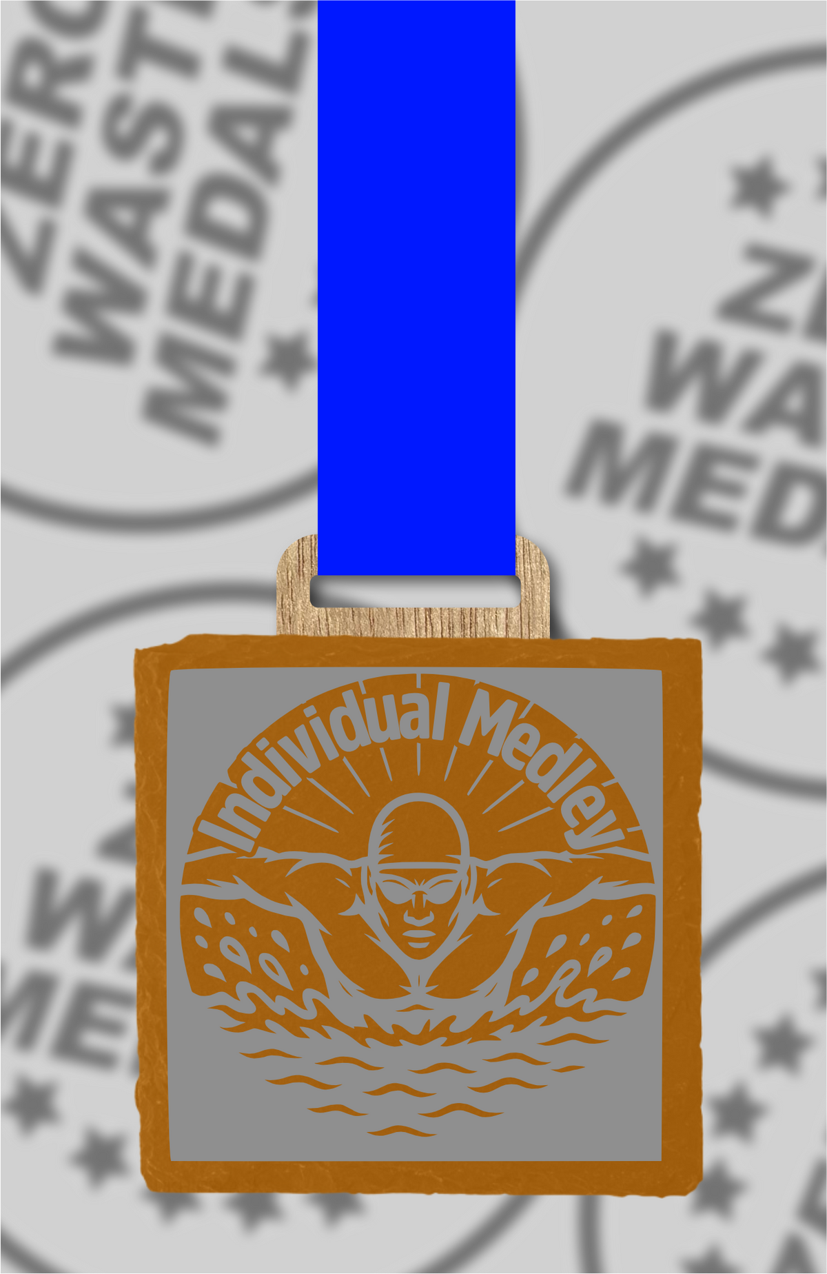 Slate Engraved Individual Medley Medal – 75mm Sustainable Design, Made in the UK