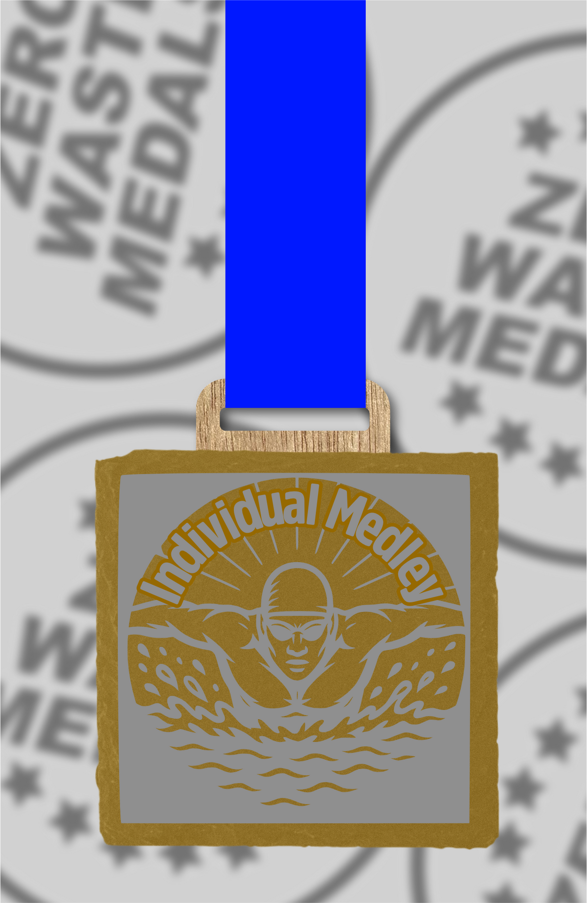 Slate Engraved Individual Medley Medal – 75mm Sustainable Design, Made in the UK