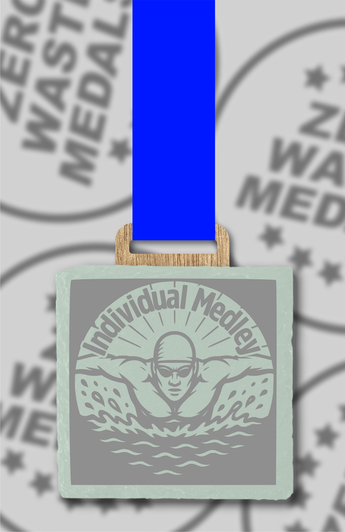 Slate Engraved Individual Medley Medal – 75mm Sustainable Design, Made in the UK
