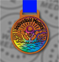 Load image into Gallery viewer, Wooden Colour Individual Medley Medal – 65mm Sustainable Design, Made in the UK
