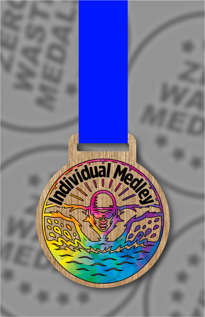 Wooden Colour Individual Medley Medal – 65mm Sustainable Design, Made in the UK (Copy)