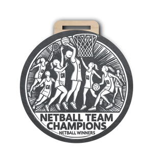 Netball Medal Type 3 Slate