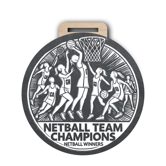 Netball Medal Type 3 Slate