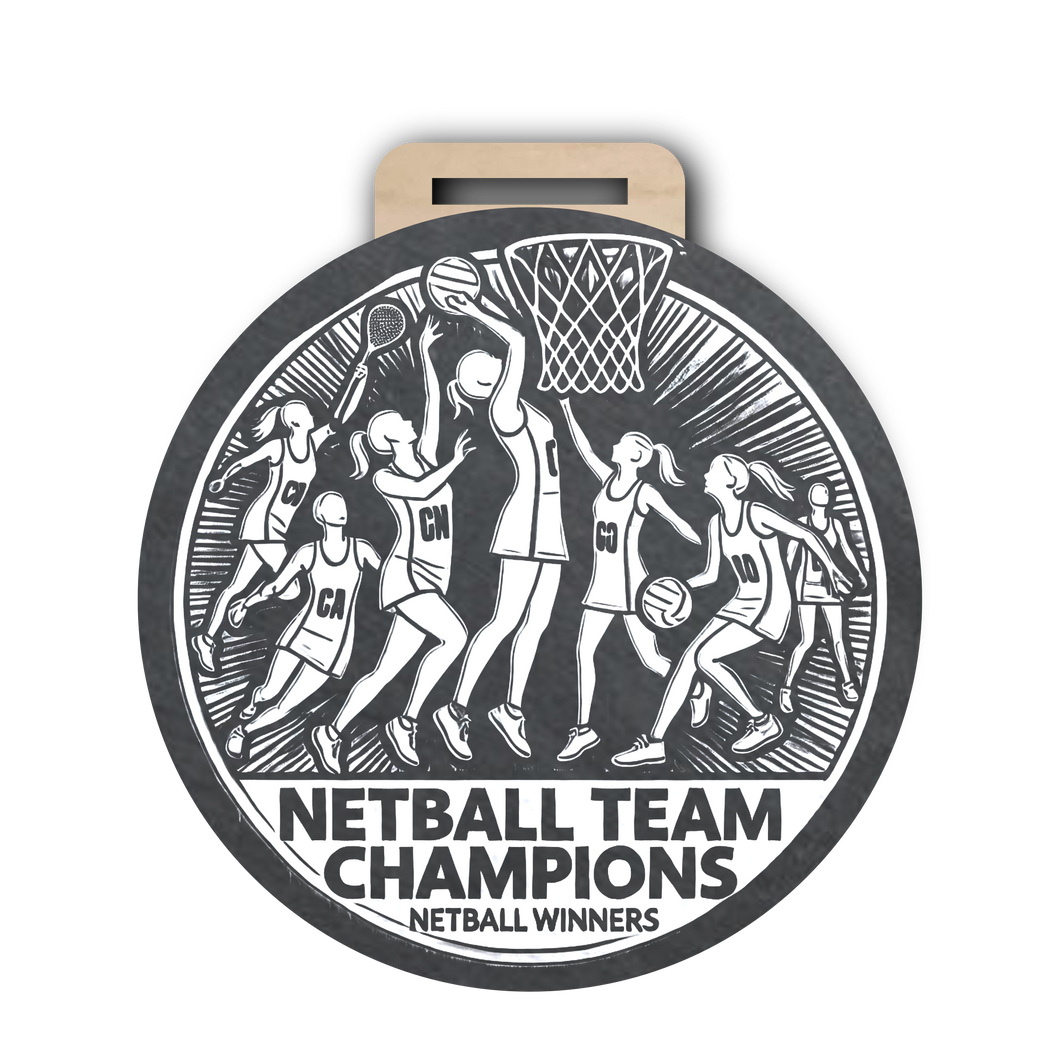 Netball Medal Type 3 Slate