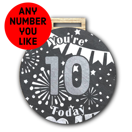 Birthday Medal 10cm Slate