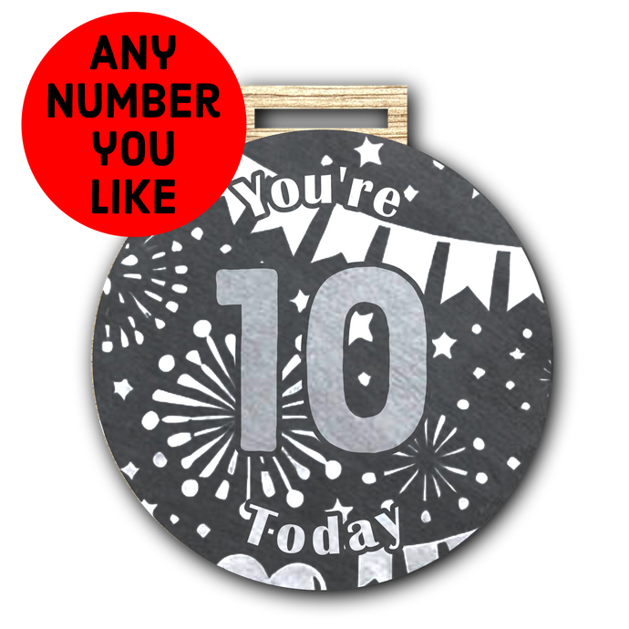 Birthday Medal 10cm Slate