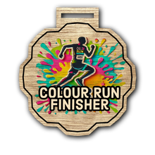 Load image into Gallery viewer, Colour Run Medal - Scalloped Rainbow Runner
