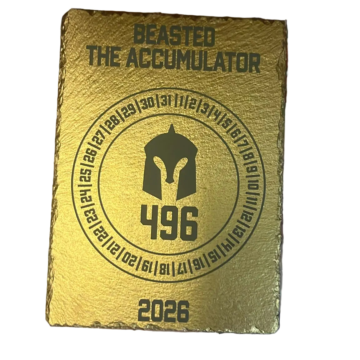 Image of gold painted slate trophy 