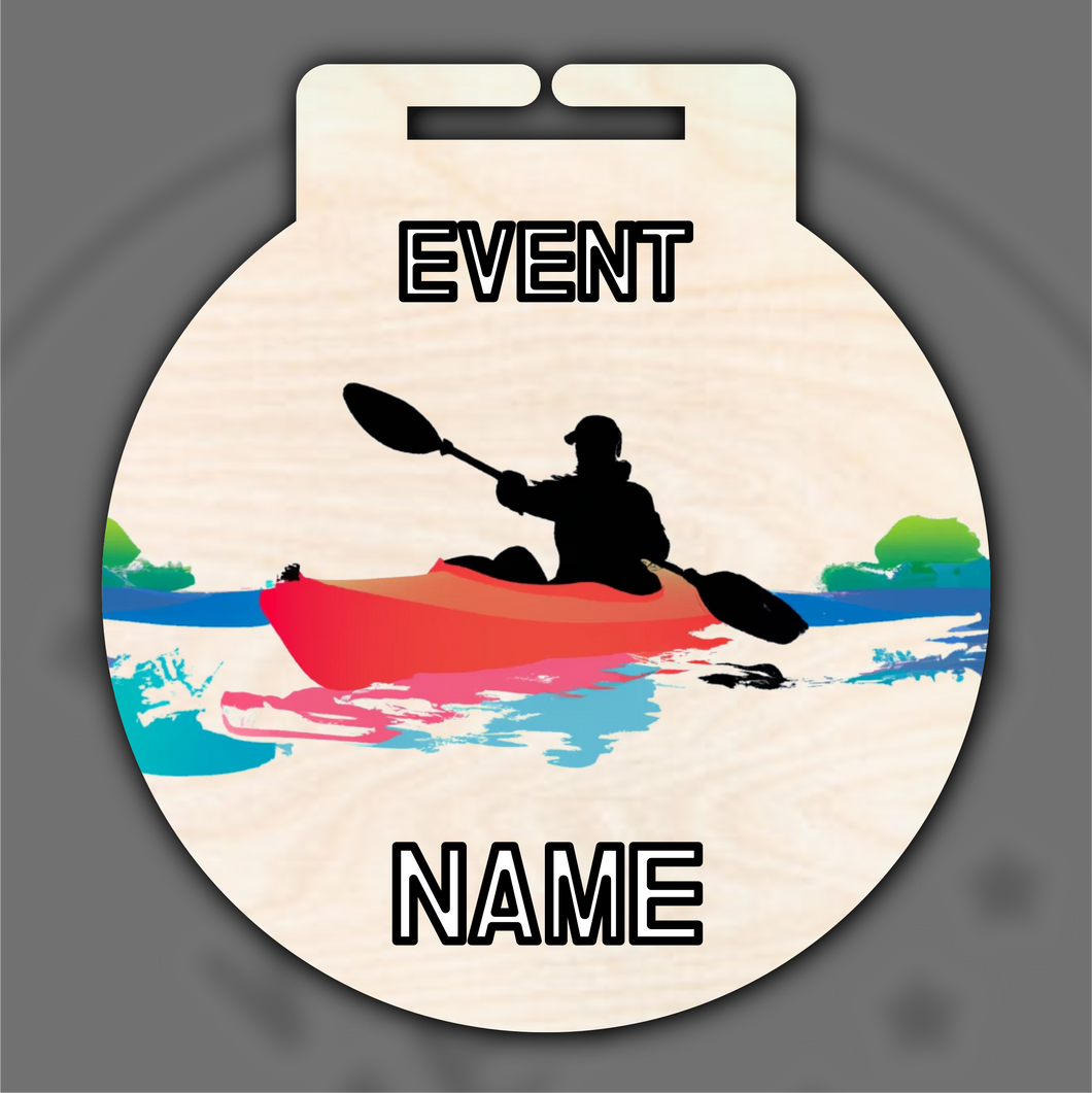 Wooden Colour Kayaking Medal Type 2 From £1.25 each!