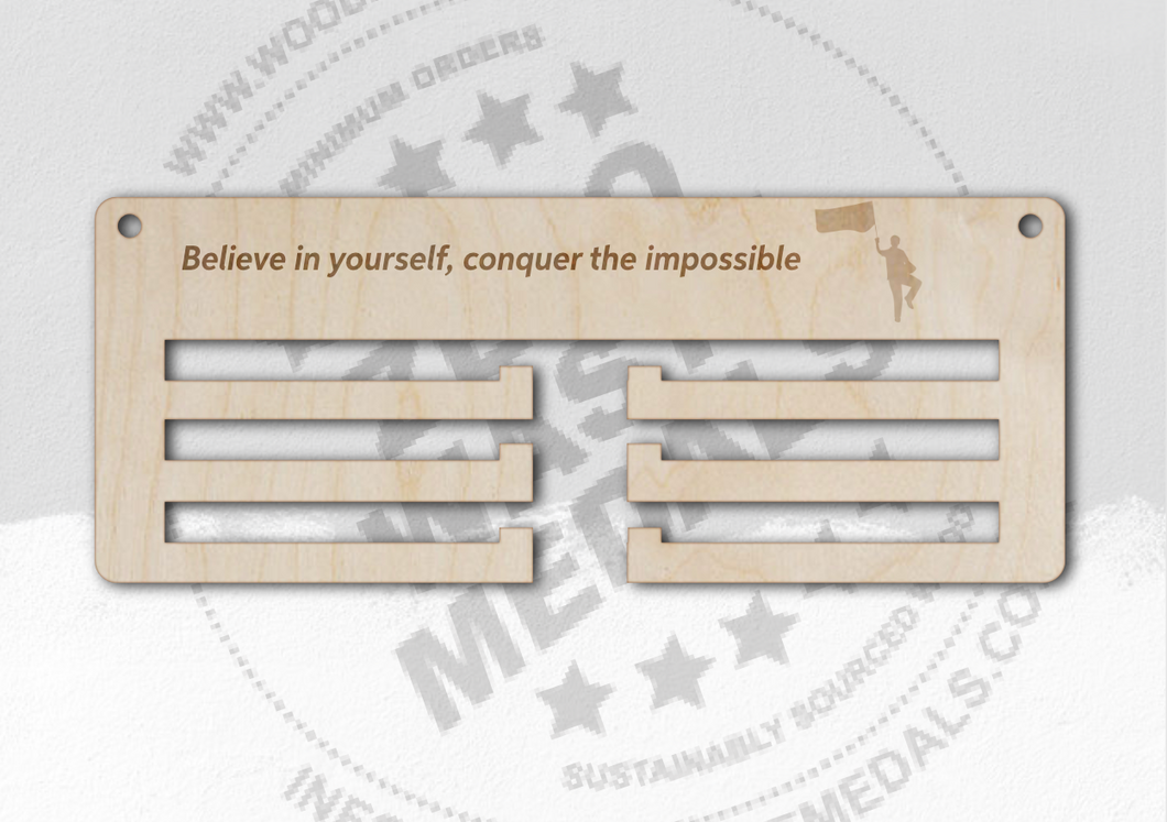Believe in Yourself, Conquer the Impossible Running Medal Hanger