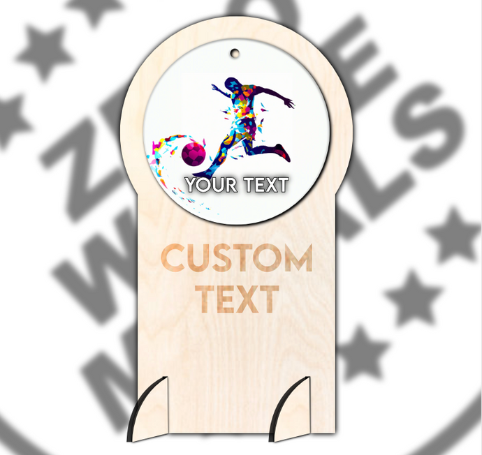 Wood and Ceramic Football Trophy Type 3