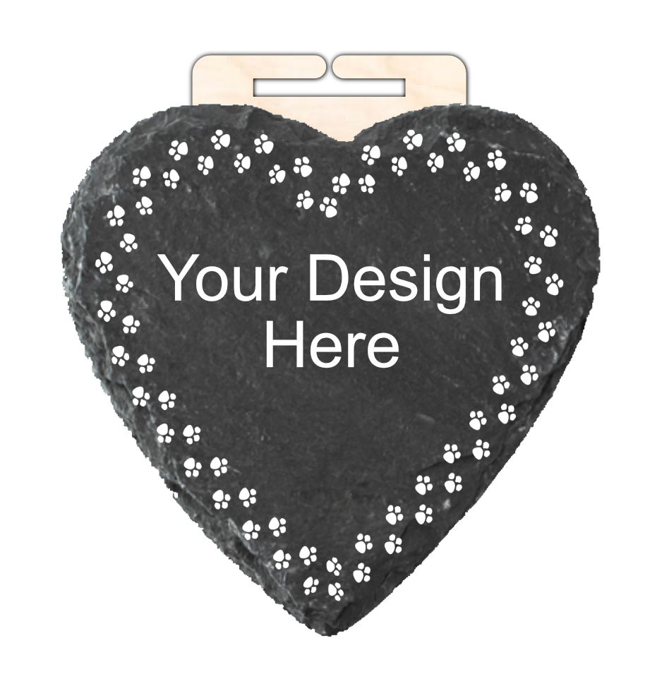 Custom Engraved Heart Shape Slate Medal