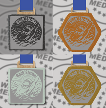 Load image into Gallery viewer, Slate Engraved Individual Back Stroke Swimming Medal – 75mm Sustainable Design, Made in the UK
