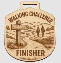 Load image into Gallery viewer, Walking Medal - Engraved Road Ahead Design
