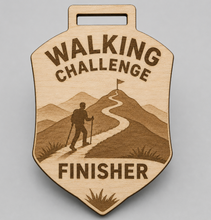 Load image into Gallery viewer, Walking Medal - Engraved Hilly Flag Design
