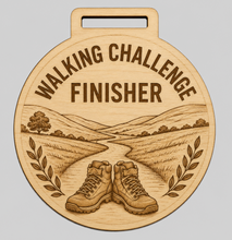 Load image into Gallery viewer, Walking Medal - Engraved River Boot Design
