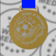 Load image into Gallery viewer, Gold Spray-Painted Engraved Slate Medals – Hexagon, Square &amp; Circle Football Medals 20 Pack
